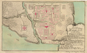 Plan der Stadt und Festung Madrass. In Ost-Indien