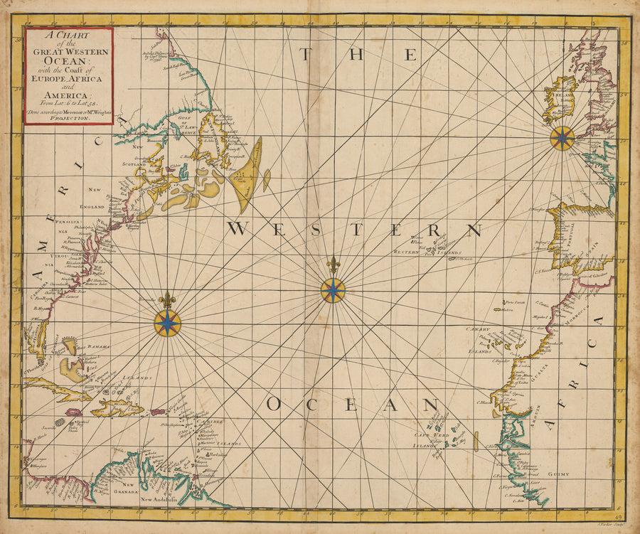 A Chart of the Great Western Ocean with the Coast of Europe, Africa and America From Lat:6 to Lat 58
