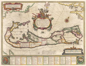 1630 Mappa Aestiuarum Insularum, alias Barmudas dictarum, ad Ostia Mexicani…