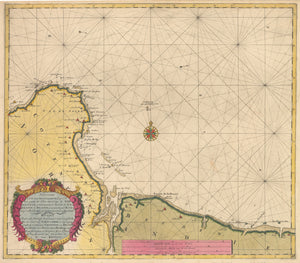 Antique Sea Chart of Normandy France by: Van Keulen 1680