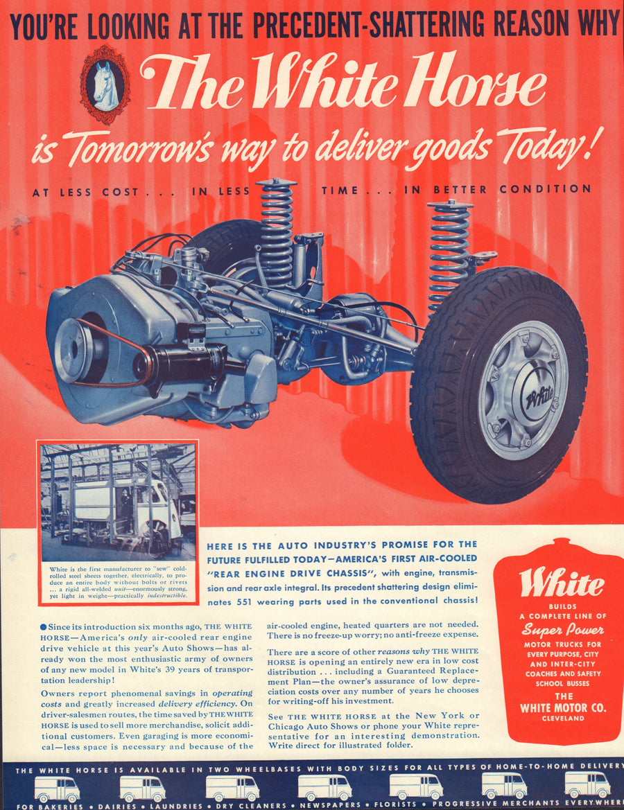 1940s Print Advertisement : Automotive - "The White Horse" chassis 