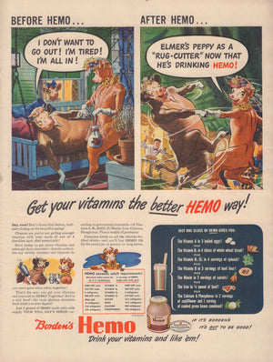 1940s Print Advertisement: Food and Beverage - Hemo Health Drink