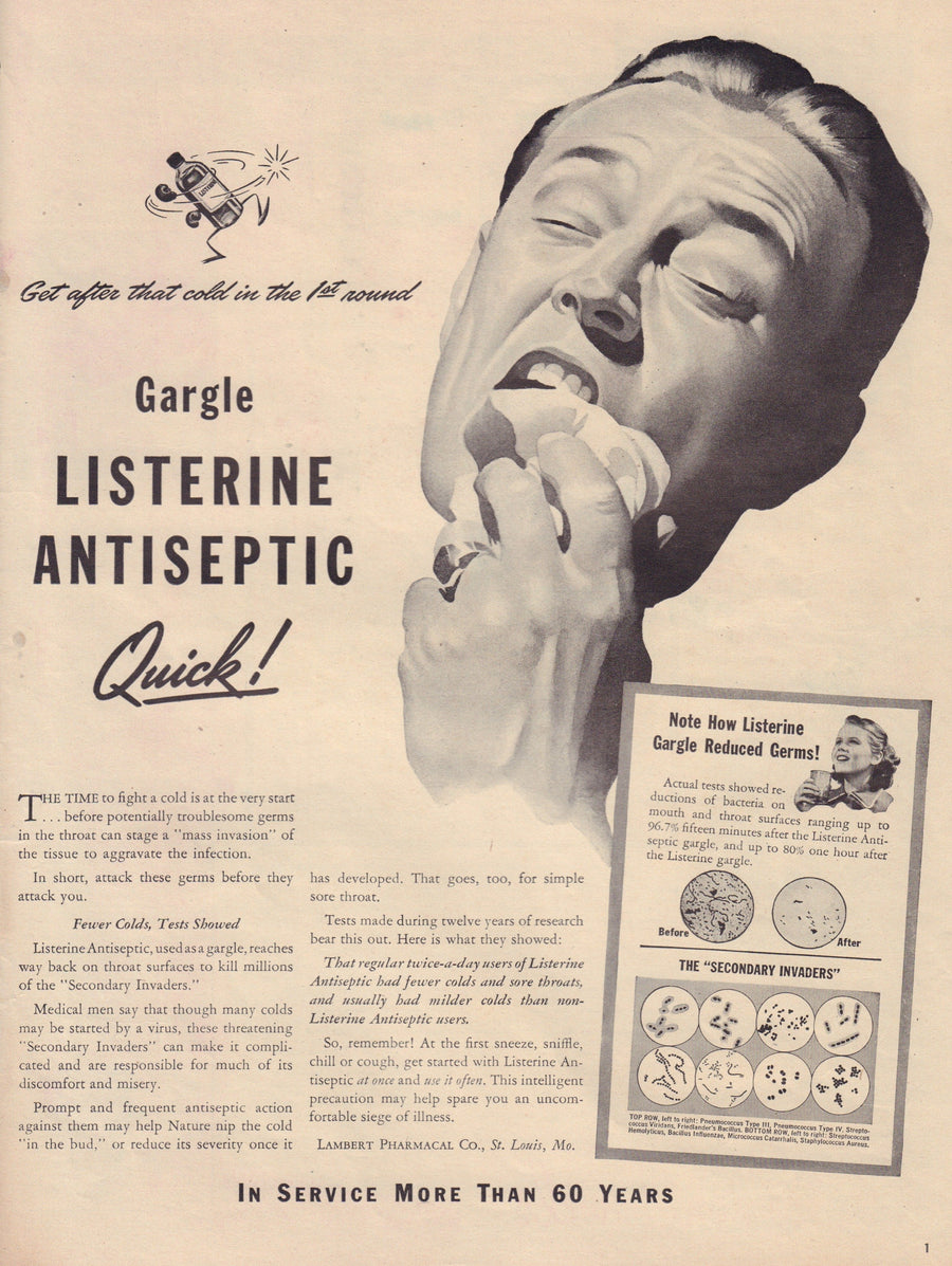 1940s Print Advertisement for Listerine