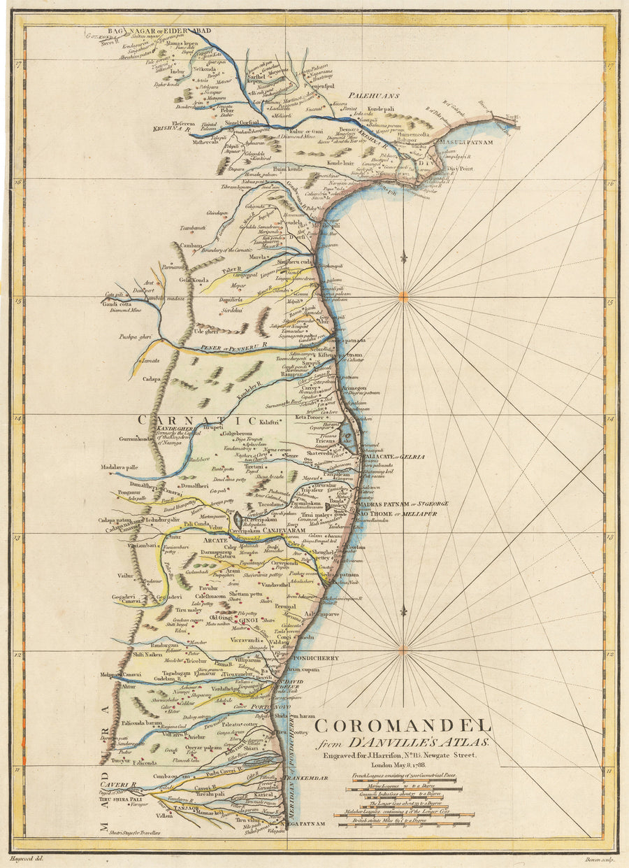 Antique Map of Coromandel from D’Anville’s Atlas