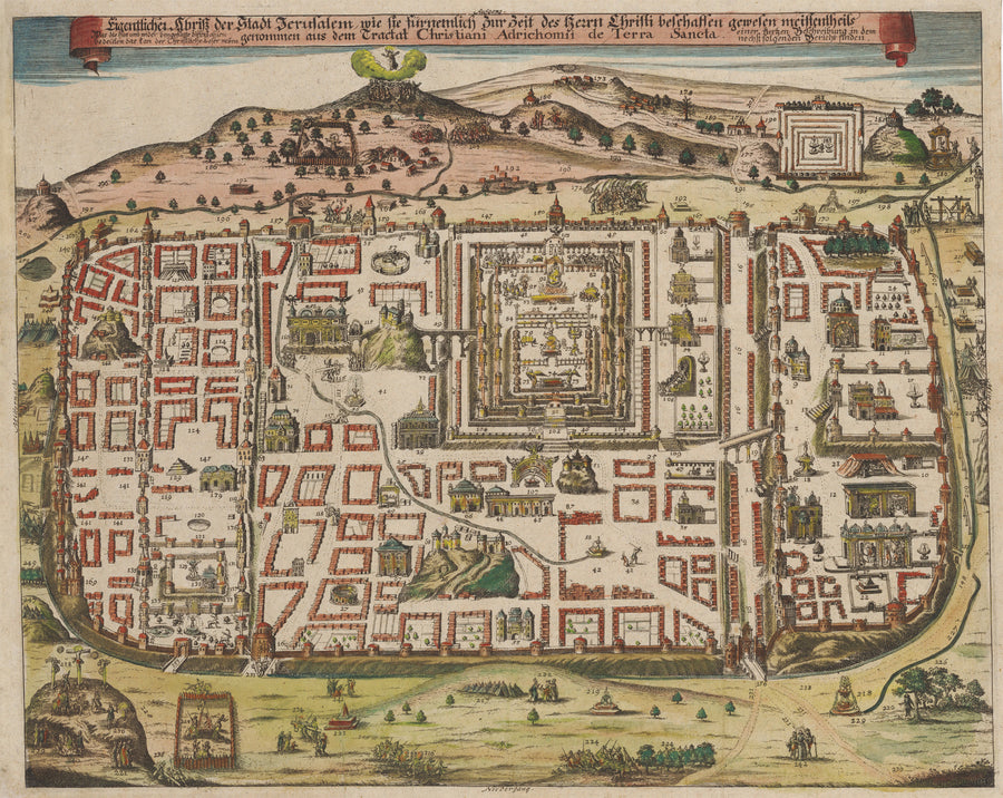 nwcartographic.com - Map of Jerusalem; By: August Christian Fleischmann; Date: 1708