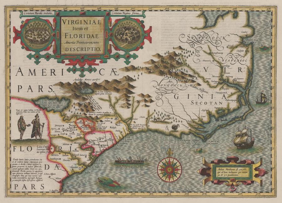 1606 Virginiae Item et Floridae Americae Provinciarum, nova Descriptio.