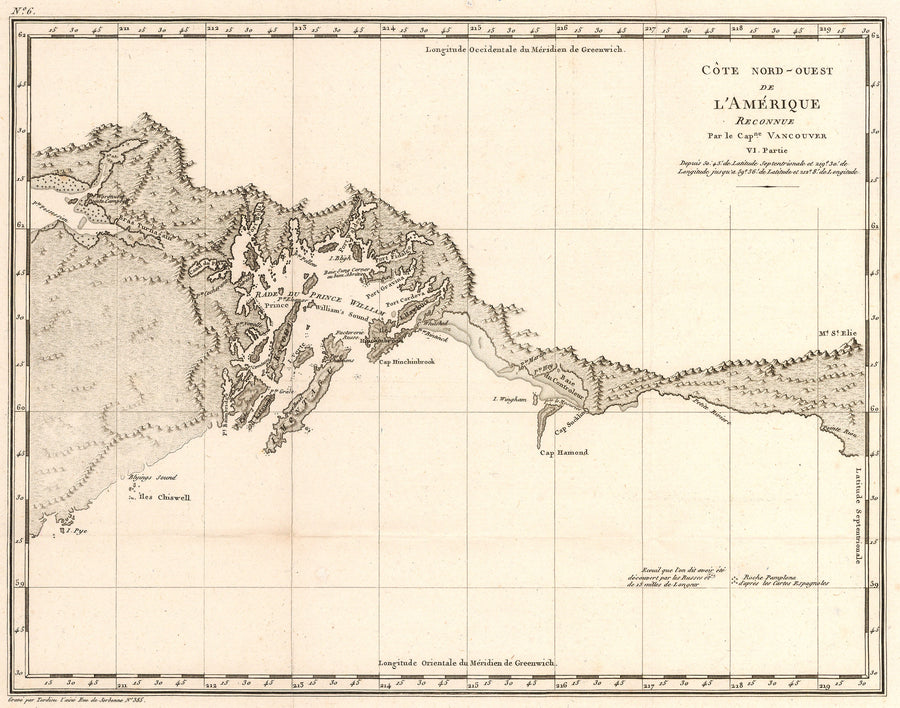 Antique Map of the Pacific Northwest by George Vancouver 1799 - nwcartographic.com
