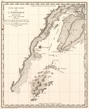 Antique map of the Alaska coast by: George Vancouver 1799 - nwcartographic.com