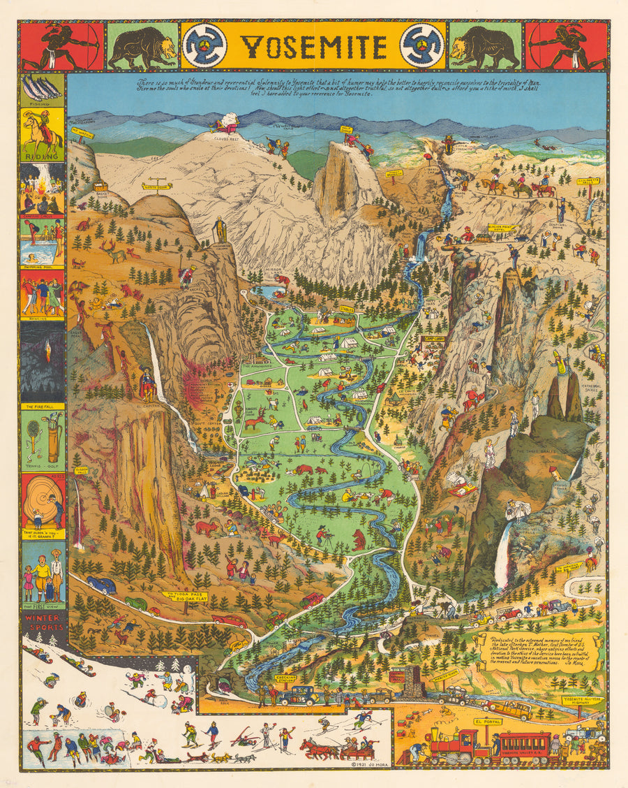 Vintage Pictorial Map of Yosemite National Park by: Jo Mora