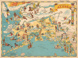 Pictorial Map of Alaska By: Ruth Taylor 1935 - nwcartographic.com