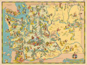 Pictorial map of Washington state by Ruth Taylor 1935 - nwcartographic.com 
