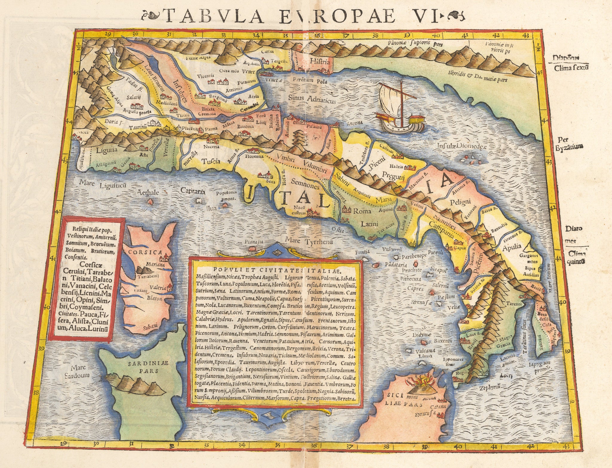 Antique Map of Italy by: Munter 1522 : nwcartographic.com – New World ...