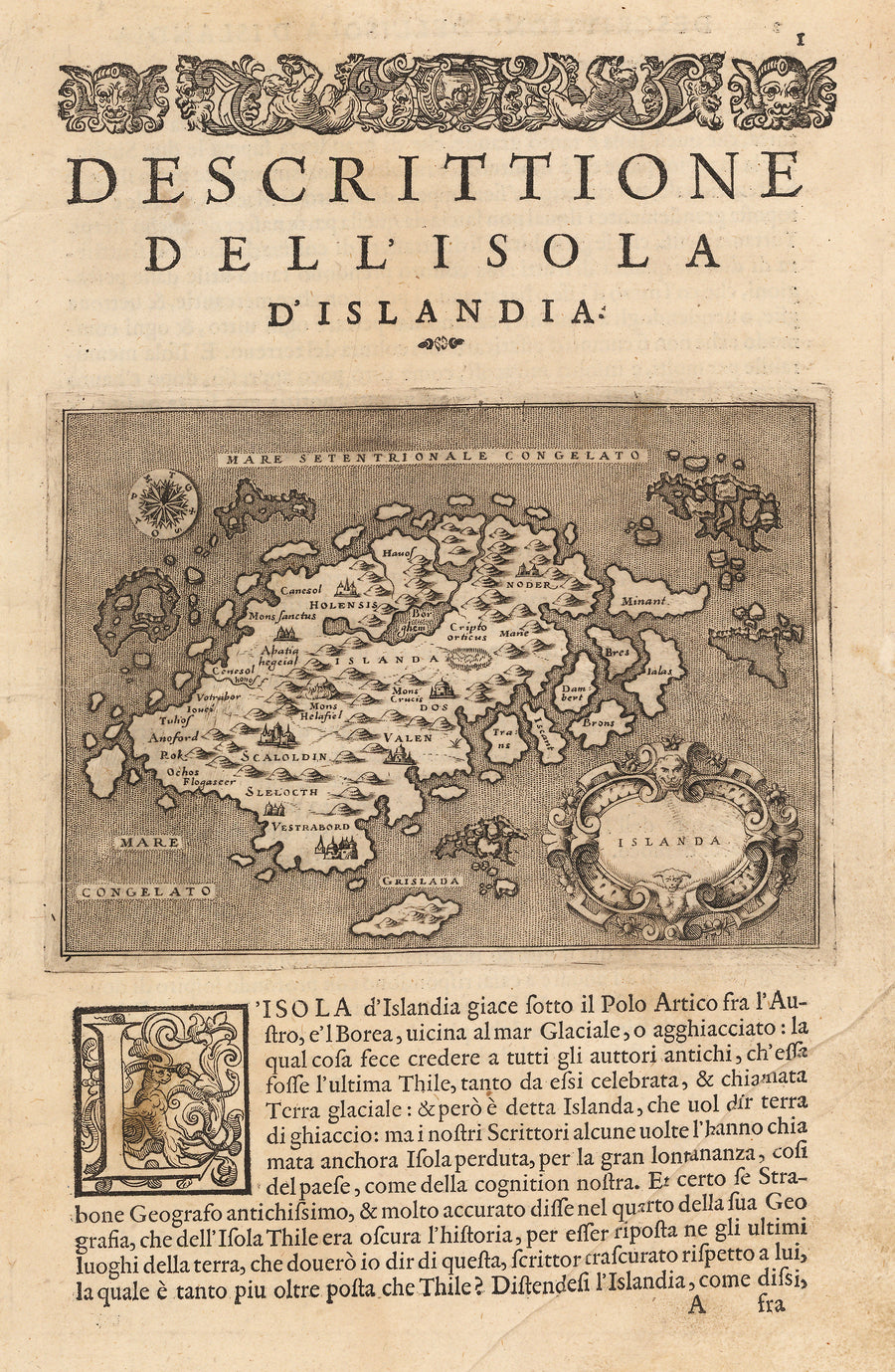 Descrittione Del l’Isola d’Islandia by Porcacchi, Icleand : HJB Maps
