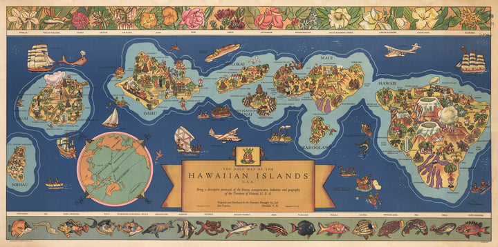 Dole Map of the Hawiian Islands By: Hawaiian Pineapple Company Date: 1937 - nwcartographic.com