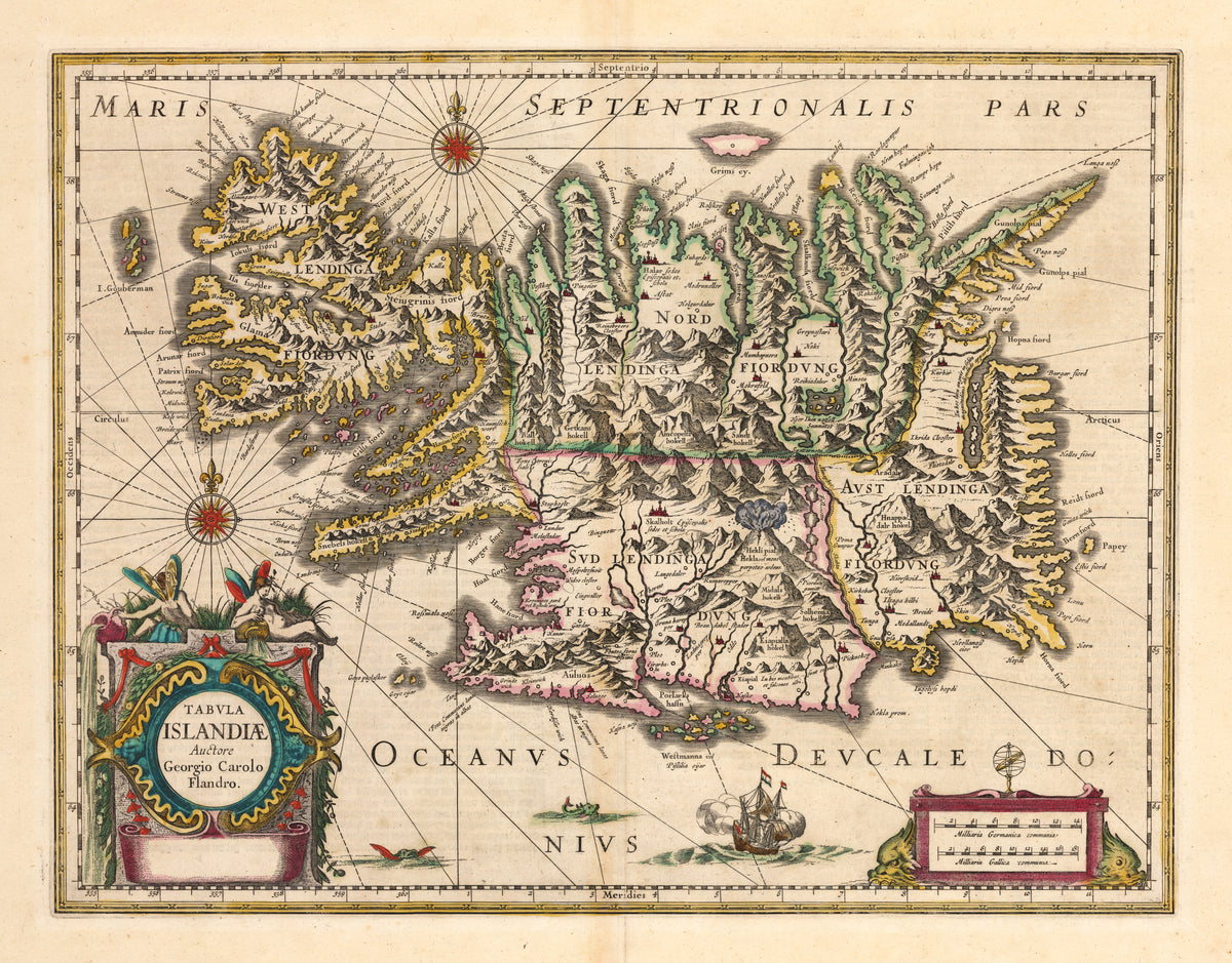 Antique Map of Iceland Flandro / Jansson 1658 : nwcartographic.com ...