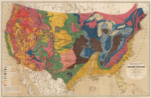 Geological Map of the United States Compiled by C.H. Hitchcock and W.P. Blake 1873