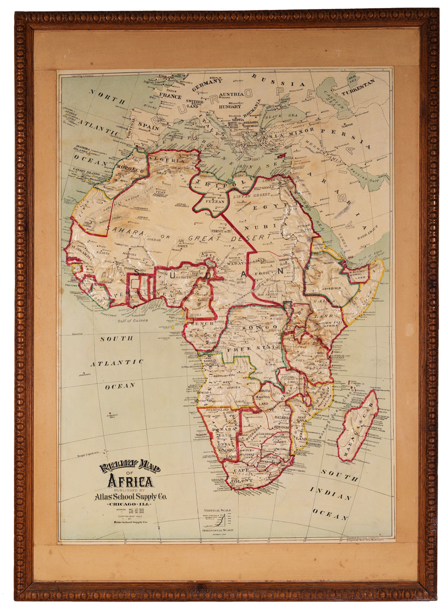 Relief Map of Africa By: Atlas School Supply Co., Date: 1892 / 1907 (Published) Chicago, Dimensions: 47.5 x 34.5 inches