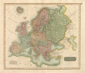 Europe 1817 Antique Map Spain France Germany Portugal England