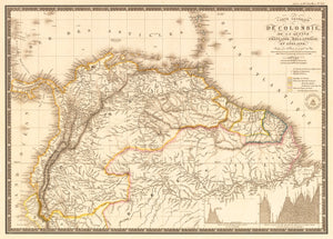 Antique Map  Colombia, Venezuela, Amazon, & Fr. Guyana. : nwcartographic.com