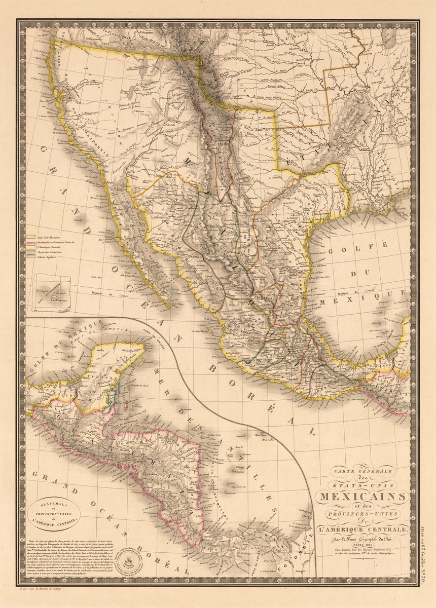 Antique Map of Mexico and Central America by Brue 1826 : nwcartographic ...