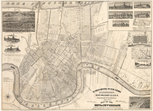 The World’s Industrial and Cotton Centennial Exposition, New Orleans, LA.,  U.S.A. Department of Installation Plan No. 2 Map of the City of New Orleans, Showing Location of Exposition Grounds And All Approaches Thereto By Land and Water