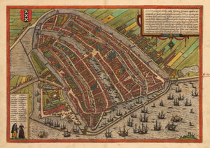 Amsterdam. By Braun & Hogenberg 1574 - nwcartographic.com