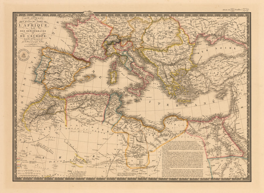 Carte General Des Etats du Nord de L’Afrique, de la Mer Mediteranee et de L’Europe-Meridionale