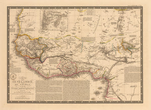 Antique Map of Western Africa by Brue 1828: nwcartographic.com