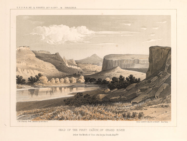 Group of landscape prints detailing the Pacific Railroad Surveys of the 38th and 39th parallels