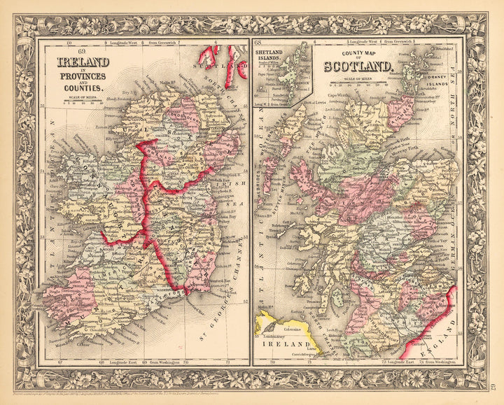 Ireland in Provinces and Counties / County Map of Scotland