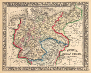 Antique Map of German States & Prussia by: Mitchell 1862 : nwcartographic.com