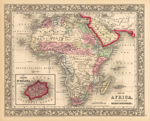 Map of Africa Showing Its Most Recent Discoveries