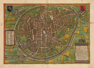 Bruxella. Antique Map of Brussels, Belgium by: Braun & Hogenberg 1574 : nwcartographic.com