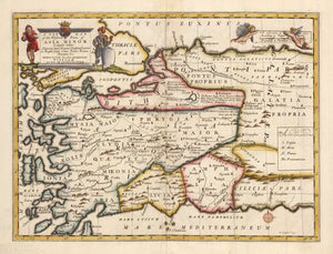 Antique Map of Asia Minor or Turkey by Wells 1700 A New Map of the Western Parts of Asia Minor Largely taken: Showing their Ancient Divisions, Countries or People, Chiefe Cities, Towns, Rivers, Mountains & c. Dedicated to his Highness William Duke of Gloucester