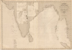 Antique Sea Chart of the Indian Ocean and Gulf of Bengal - Carte du Golfe du Bengale et des Cotes de l’Hindoustan
