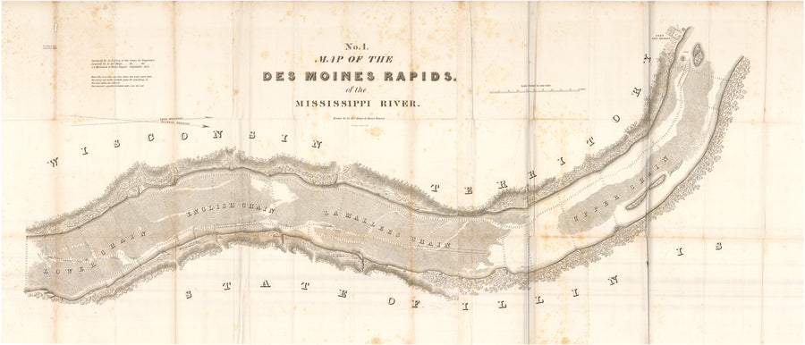No. 1. Map of the Des Moines Rapids of the Mississippi River
