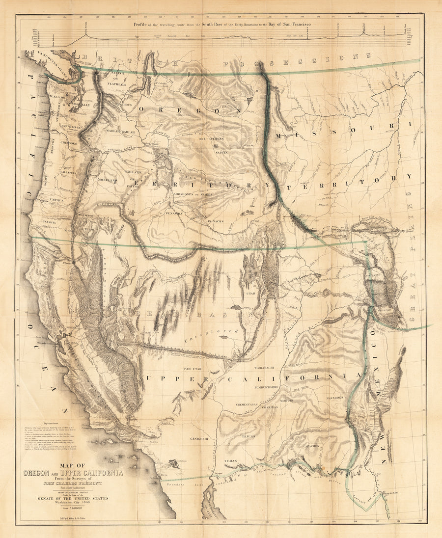Map of Oregon and Upper California From the Surveys of John Charles Fremont