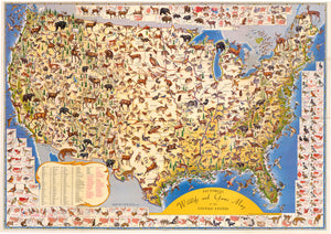 Pictorial Wildlife and Game Map of the United States