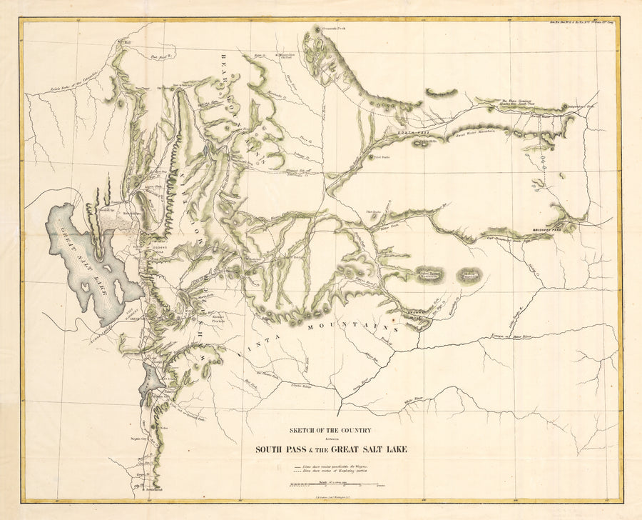1857 Sketch of the Country between South Pass & the Great Salt Lake