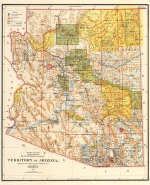 Territory of Arizona map by: GLO 1901 