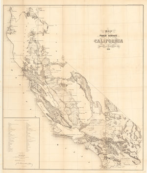 Map of Public Surveys in California to accompany Report of Surveyor Gen.1. 1858