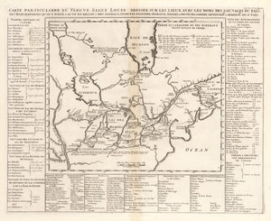 Carte Particuliere du Fleuve Saint Louis Dressee Sur Les Lieux Avec Les Noms Des Savages Du Pais… By: Henri Abraham Chatelain Date: 1732