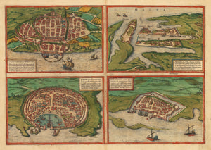 Malta / Famaugusta / Rhodus / Calaris by:  Braun & Hogenberg, 1574