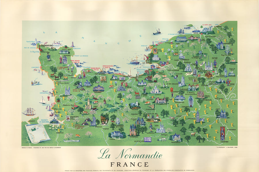 La Normandie France by: Remy Hetreau 1955 - nwcartographic.com
