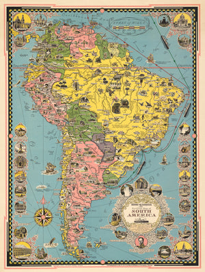 Moore-McCormack Lines Pictorial Map of South America By: Ernest Dudley Chase, Date: 1942