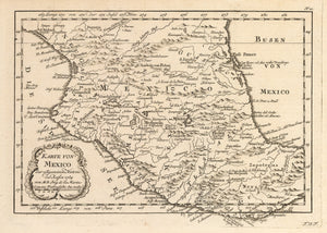 Karte von Mexico Zur Allgemeinen Historic der Reisen by : Jacques Nicolas Bellin, 1754