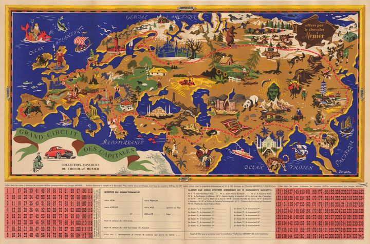 Grand Circuit Des Capitales. Collection Concours Du Chocolat Menier By: J.B. Jannot, Date: 1956 