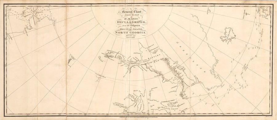 General Chart shewing the track of H.M. Ships Hecla & Griper, from the Orkneys to Melville Island, North Georgia. S.F. 1819 and return in 1820.