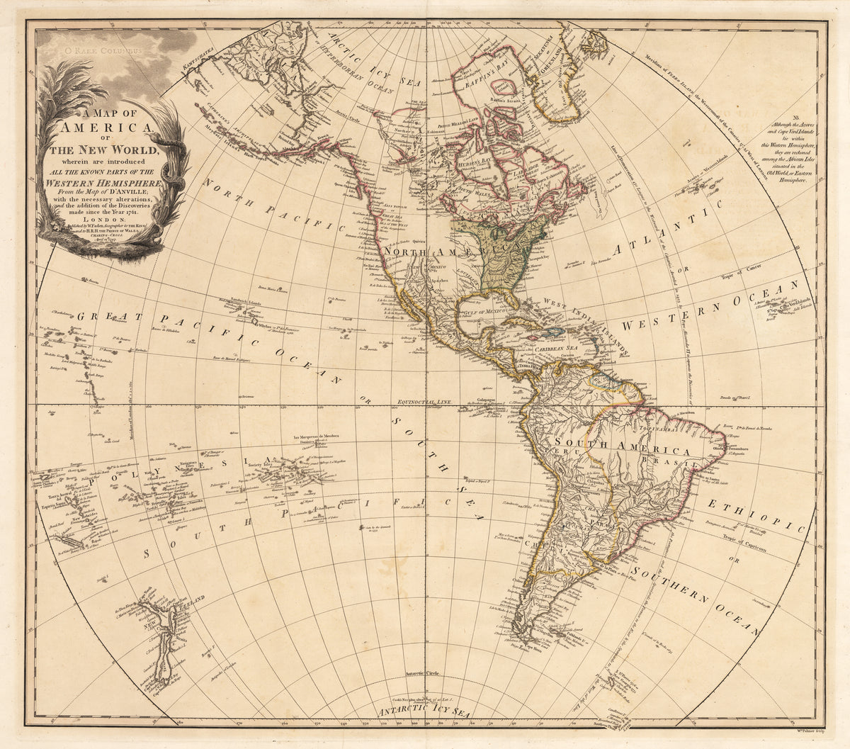 Antique Map of the Western Hemisphere 1797 : nwcartographic.com – New ...