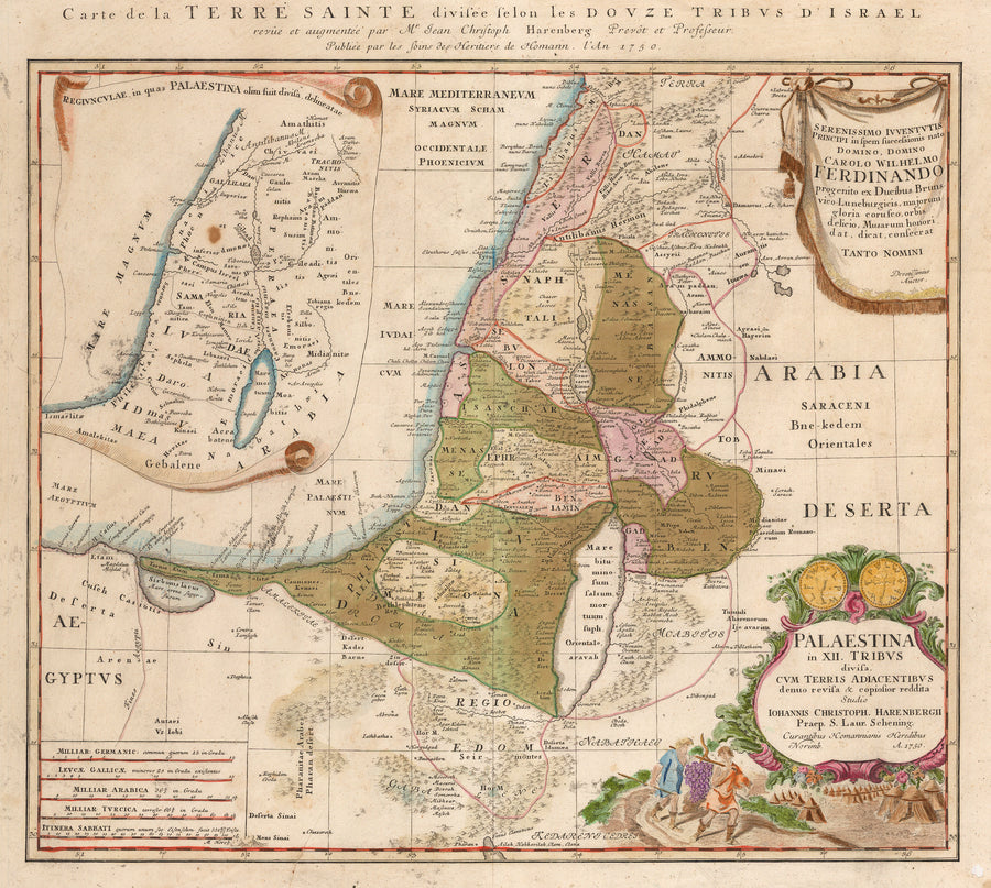 Carte de la Terre Sainte divisee selon les Douze Tribus d’Israel, 1750.